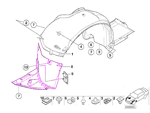 Bmw e46 wheel well liner #7
